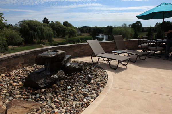 Rock Water Fountain in Pool Area